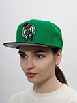 Бейсболка MITCHELL NESS арт. HHSS3264-BCEYYPPPGNBK Boston Celtics NBA (зеленый / черный)